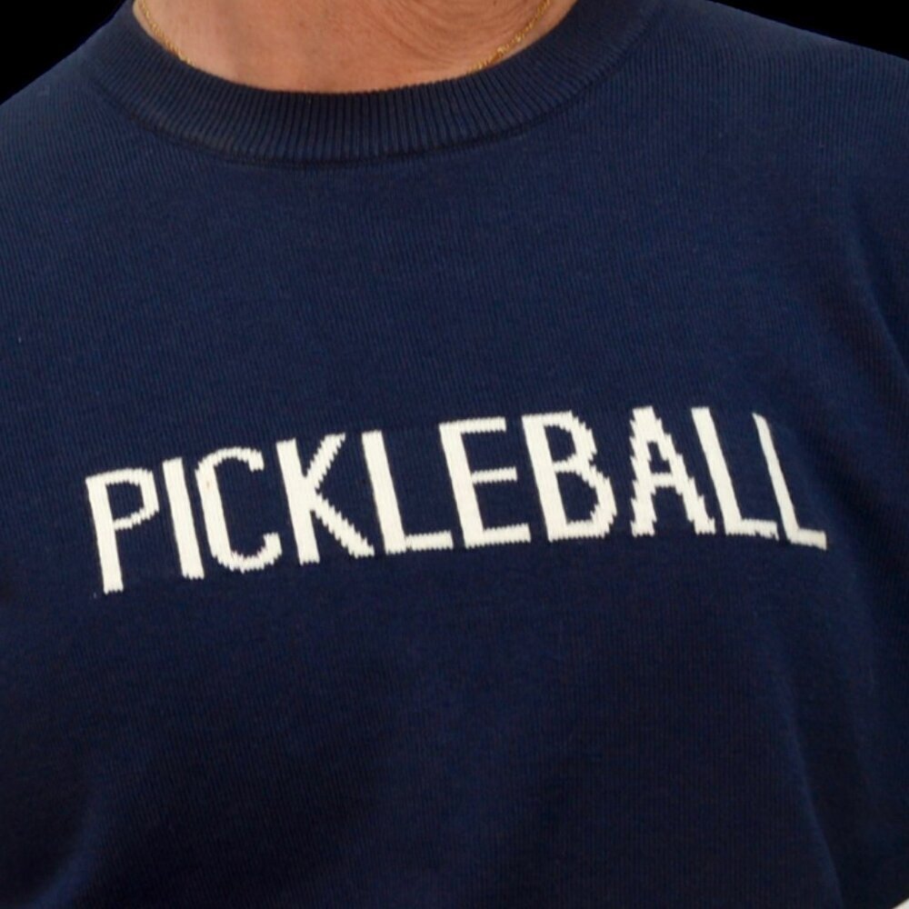 NWT Pickleball Sweater- Navy with White Lettering Size Small - Picture 2 of 3